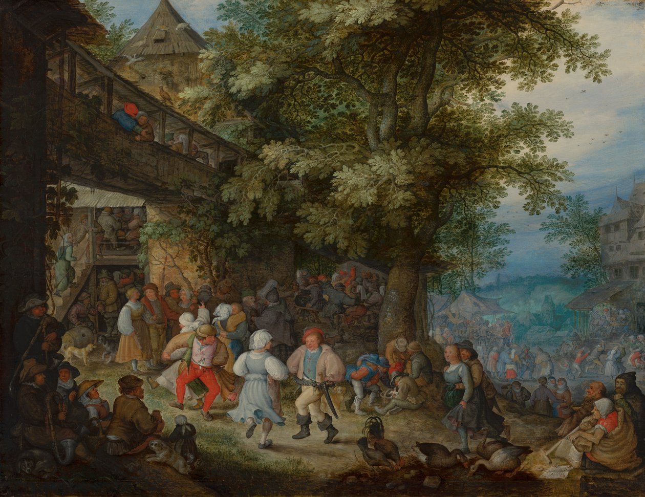 Chłopi tańczą przed Czeską Karczmą, ok. 1610 autorstwa Roelandt Jacobsz. Savery