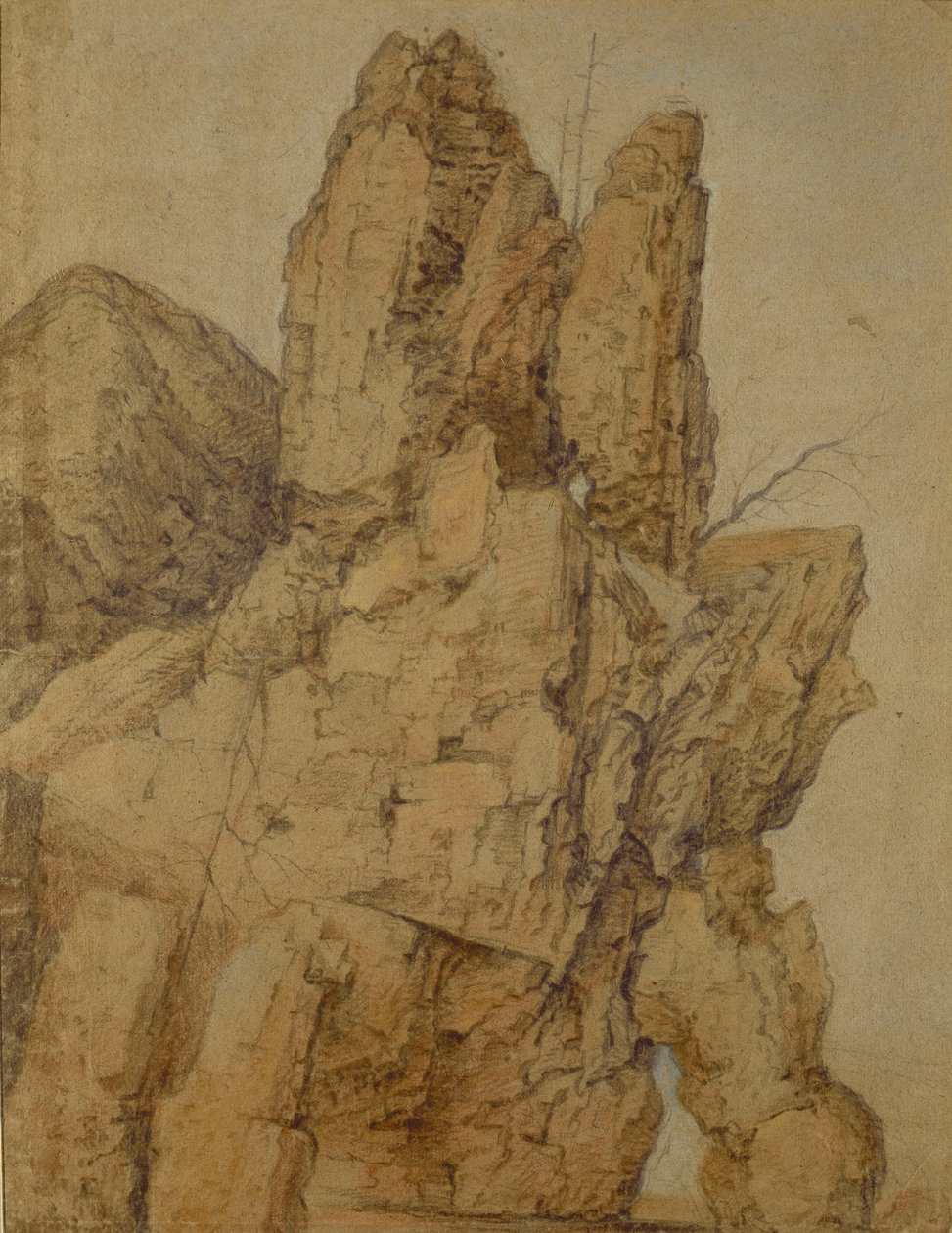 Góra Skalista (pastel i kreda na papierze) autorstwa Roelandt Jacobsz. Savery