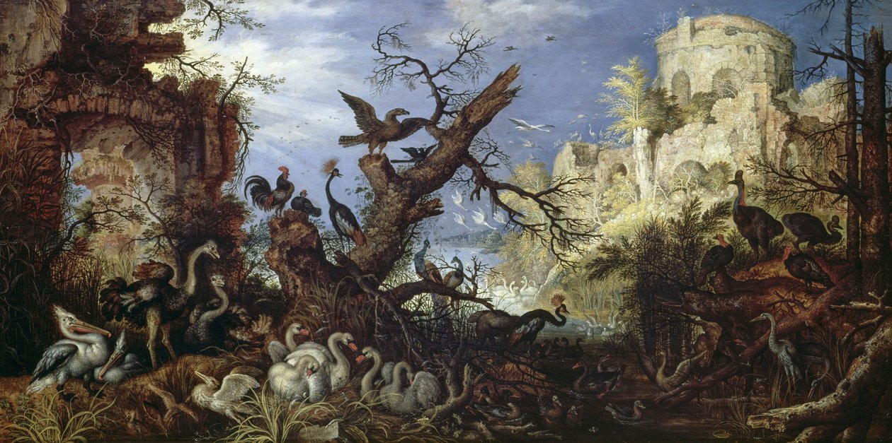 Krajobraz z ptakami autorstwa Roelandt Jacobsz. Savery