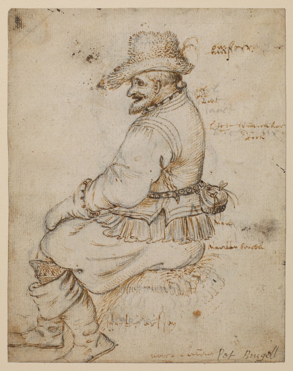 Siedzący mieszczanin (recto) autorstwa Roelandt Jacobsz. Savery