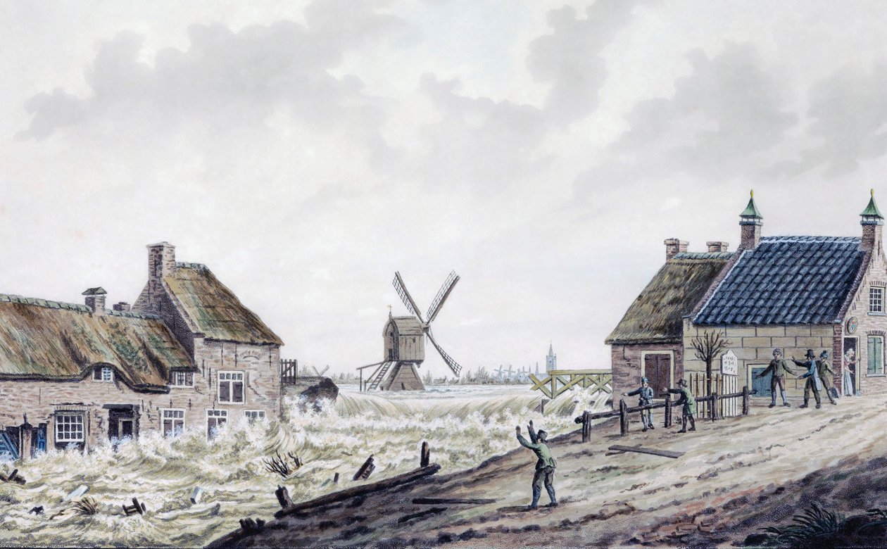 Powódź po przerwaniu grobli autorstwa Roelof van der Meulen