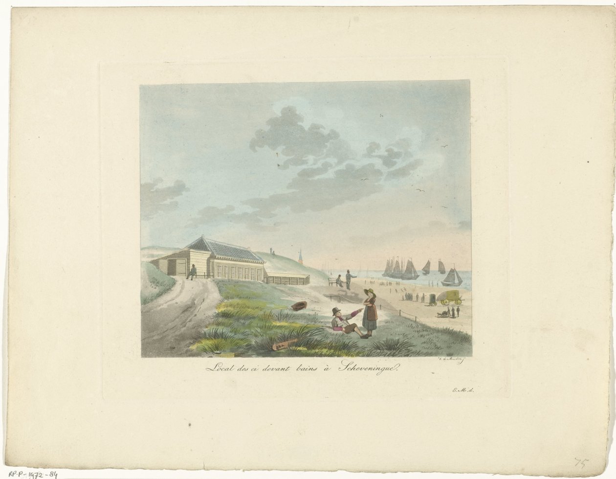 Plaża w Scheveningen Local des ci devant bains à Scheveningen (tytuł obiektu) autorstwa Roelof van der Meulen