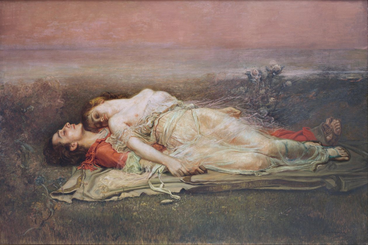 Tristan i Izolta (Śmierć) autorstwa Rogelio de Egusquiza