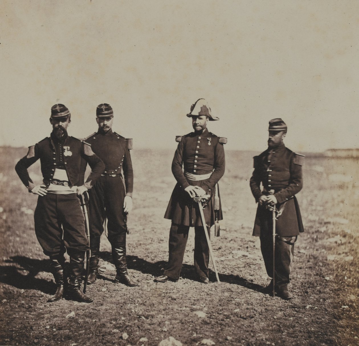 Generał Beuret i oficerowie jego sztabu autorstwa Roger Fenton