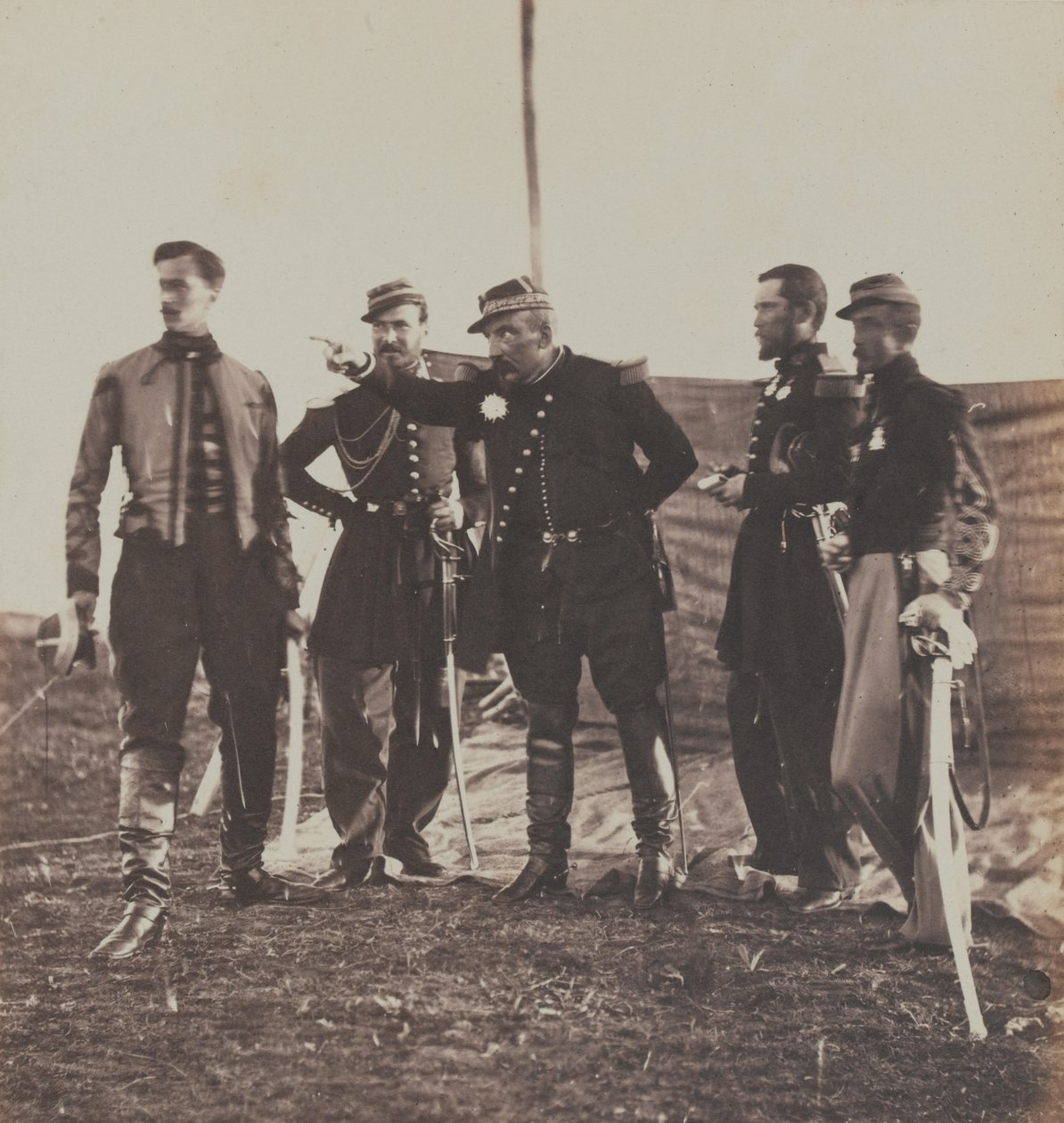 Generał Bosquet (1810-61) i sztab, 1855 autorstwa Roger Fenton