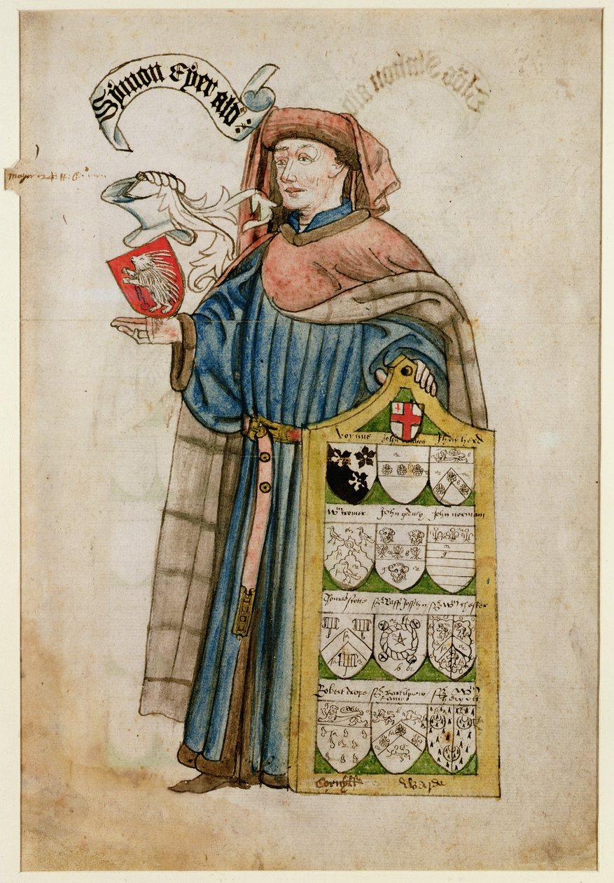Simon Eyre w szatach londyńskiego radnego, ok. 1450 (wc na papierze) autorstwa Roger Leigh