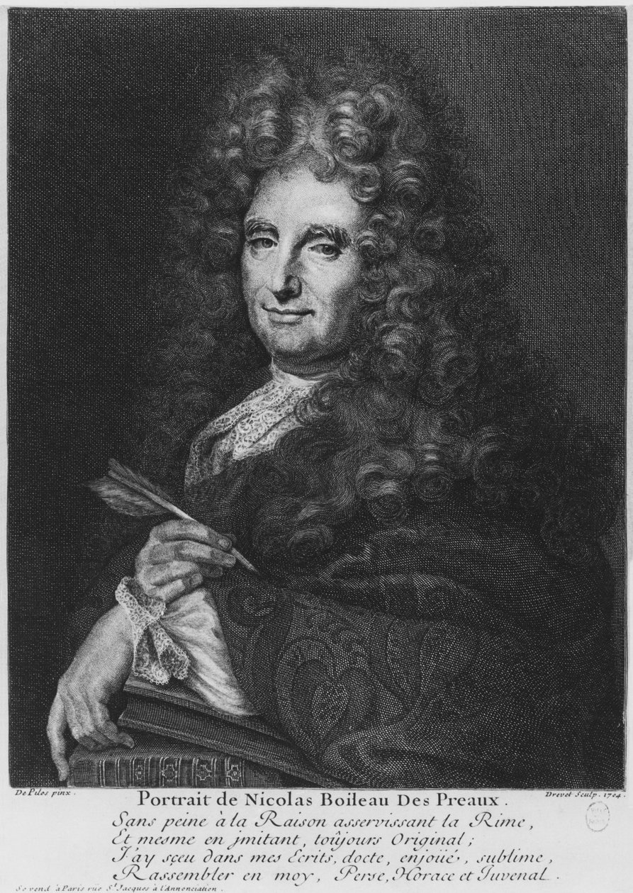 Portret Nicolasa Boileau, znanego jako Boileau-Despreaux, wyryty przez Pierre