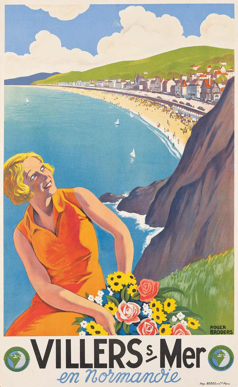 Plakat reklamowy Villers-sur-Mer, ok. 1930 r. (litografia kolorowa) autorstwa Roger Broders