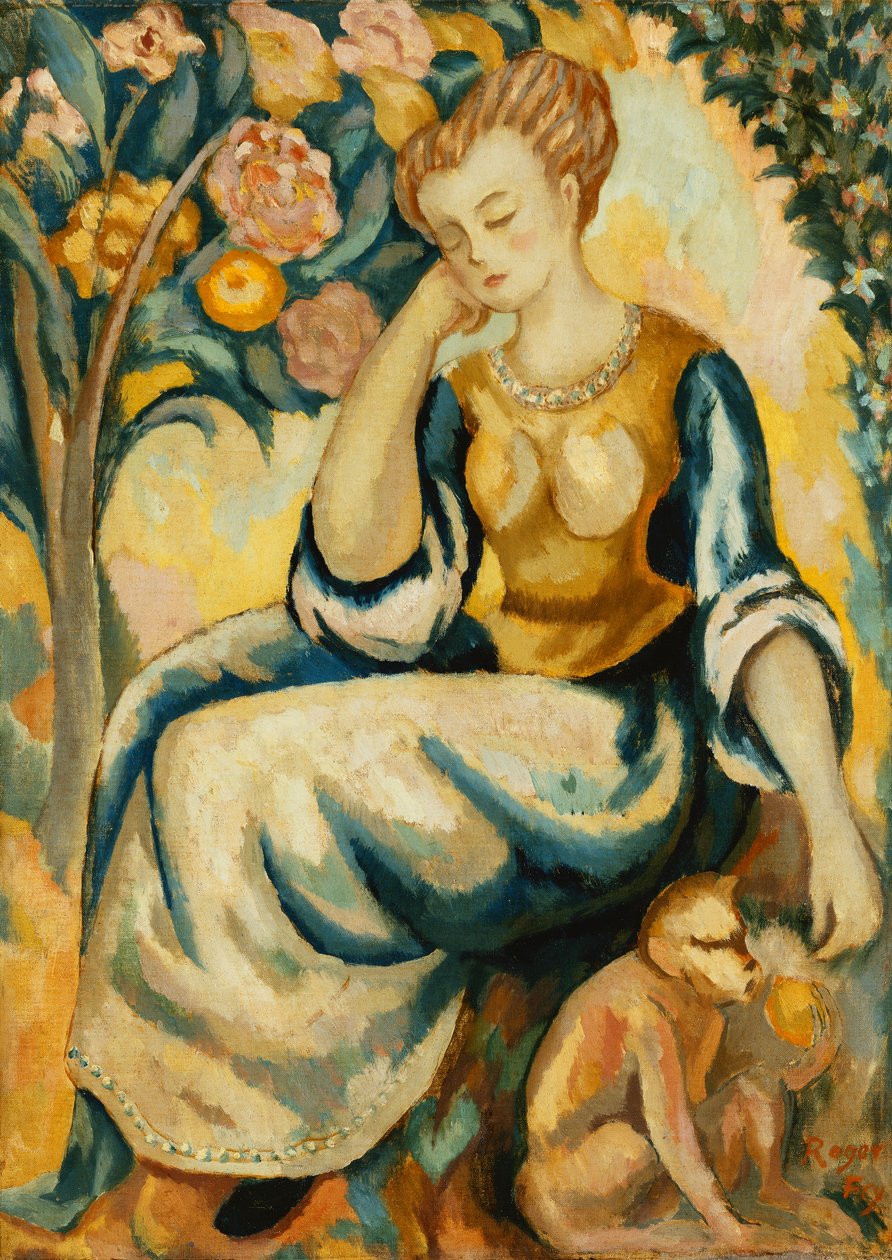 Dama z małpą, ok. 1917 autorstwa Roger Eliot Fry