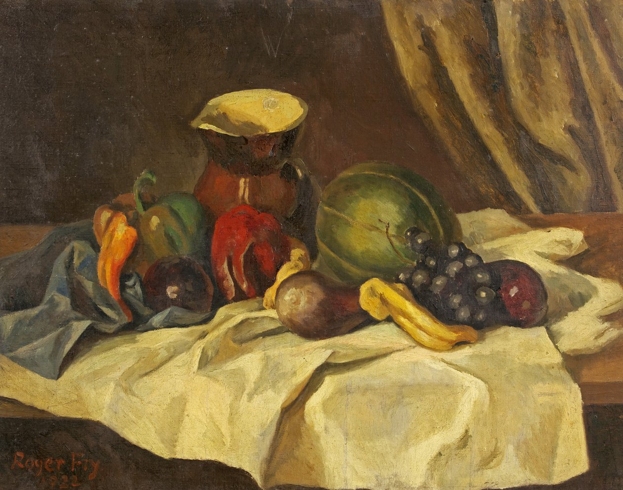 Martwa natura - owoce z dzbankiem autorstwa Roger Eliot Fry