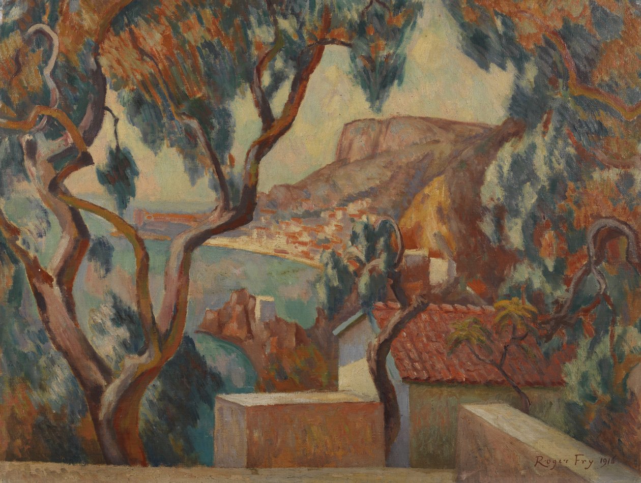 Widok na Lazurowe Wybrzeże, Menton, 1916 autorstwa Roger Eliot Fry