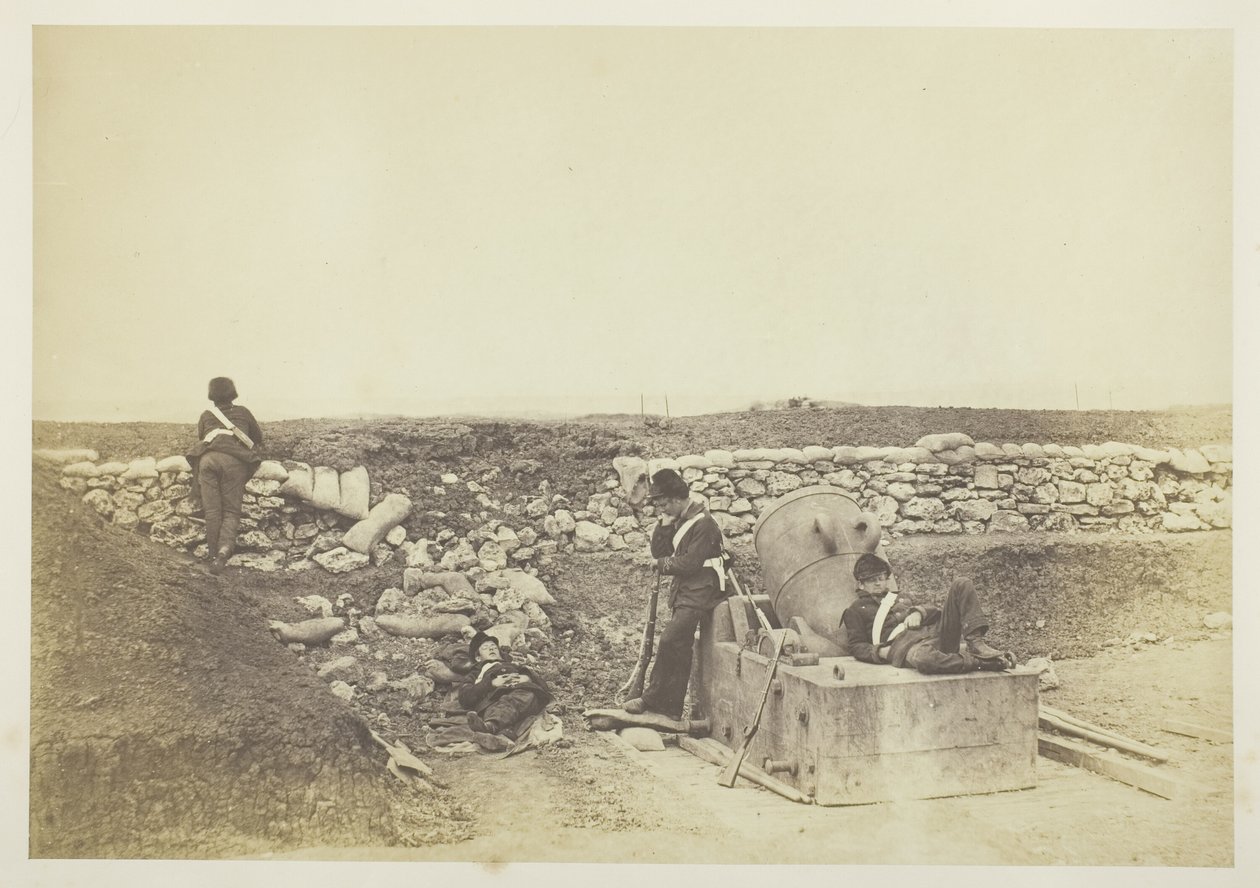 Spokojny dzień w baterii moździerzy autorstwa Roger Fenton