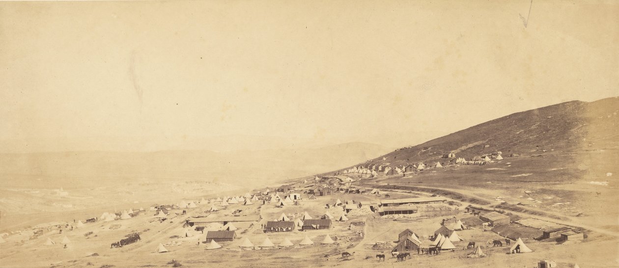 Obóz 4. pułku lekkich dragonów, kwatera oficerska. autorstwa Roger Fenton