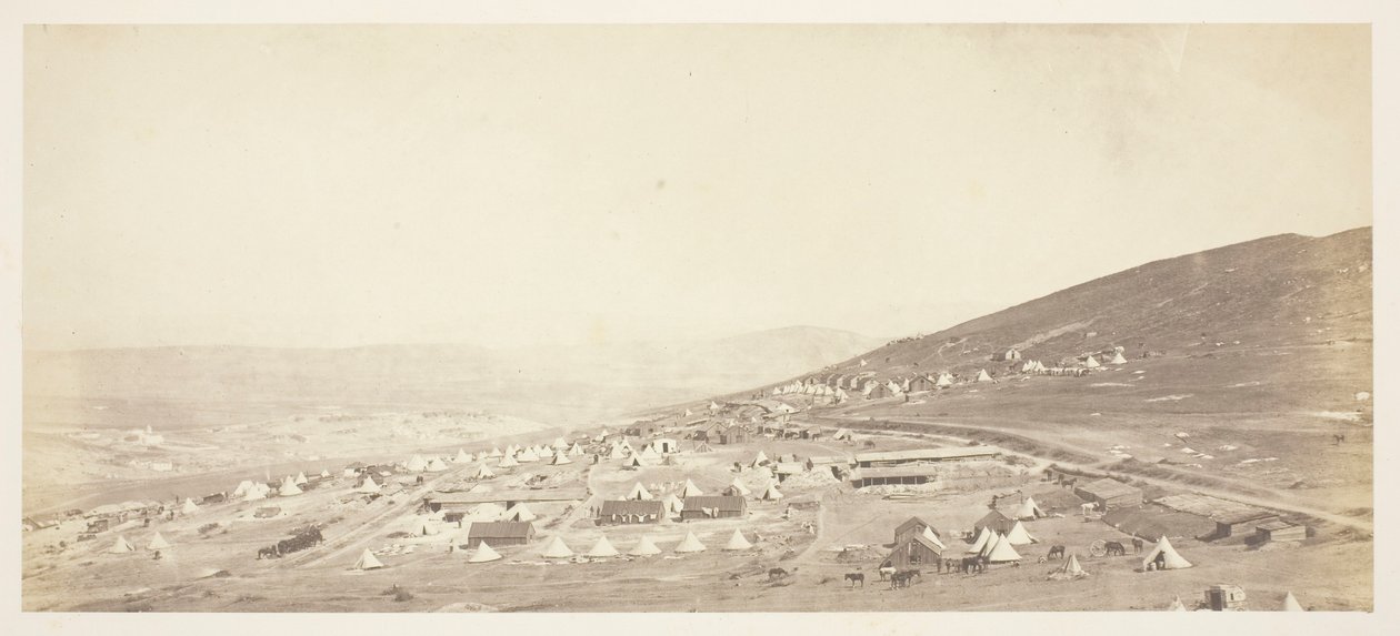 Obóz 4. pułku lekkich dragonów, kwatery oficerskie autorstwa Roger Fenton