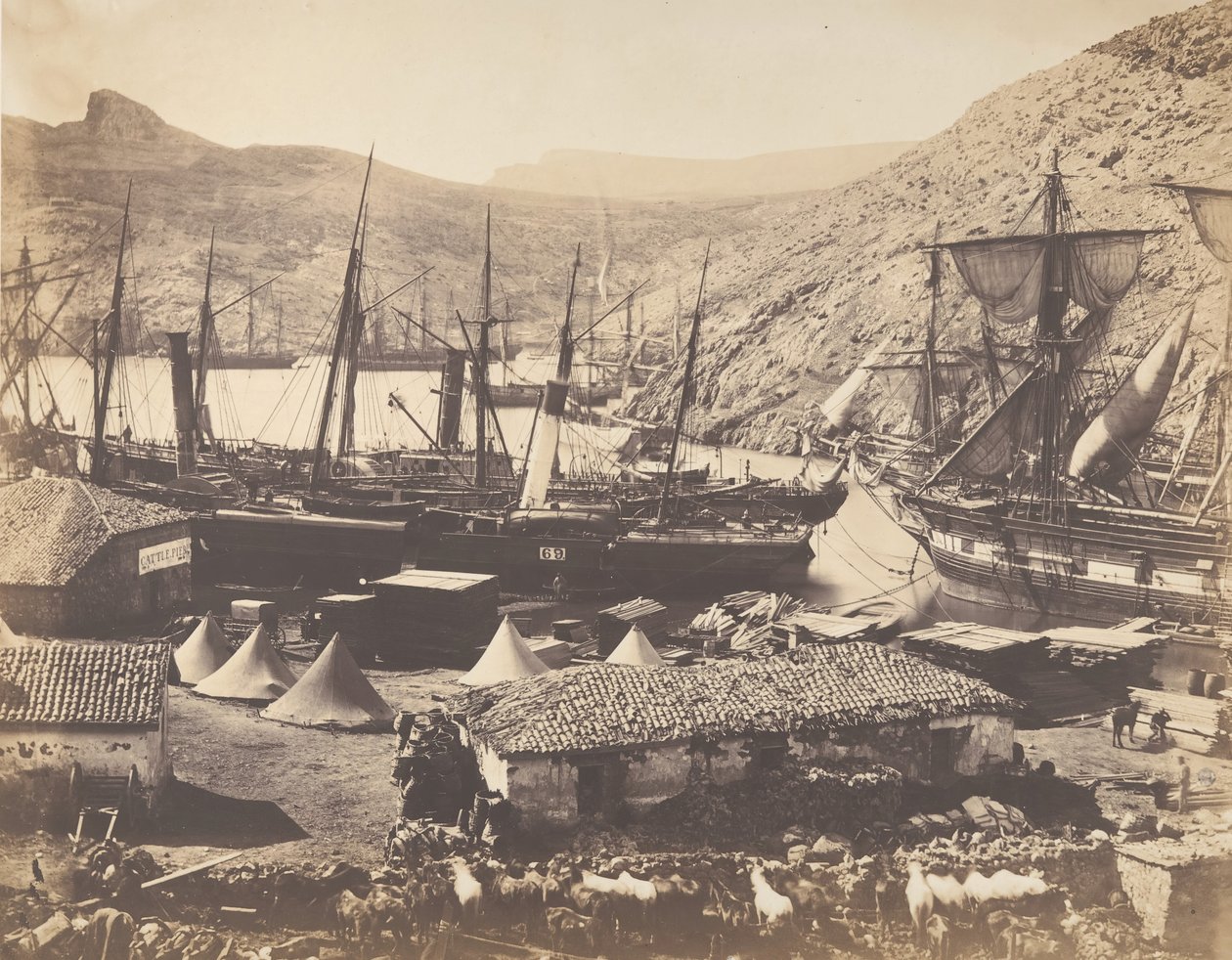 Zatoka Kozacka, Balaklava, 1855. autorstwa Roger Fenton
