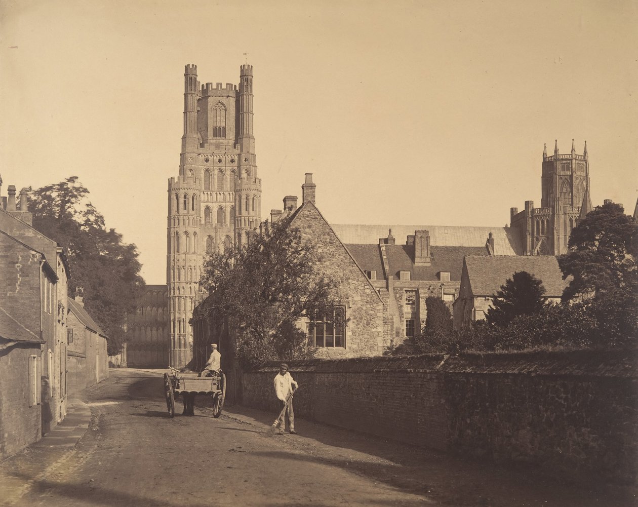 Katedra w Ely, z gimnazjum, 1857. autorstwa Roger Fenton