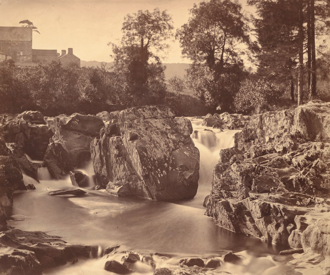Wodospady Llugwy, w Pont-y-Pair, 1857. autorstwa Roger Fenton