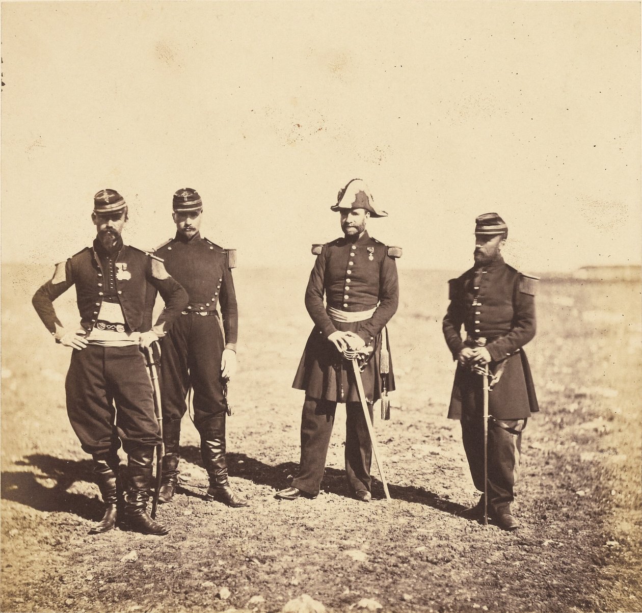 Generał Bennet i oficerowie jego sztabu autorstwa Roger Fenton