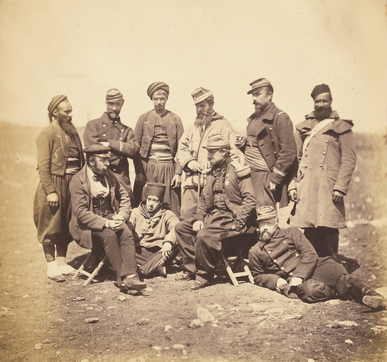 Generał Cissé oraz oficerowie i żołnierze dywizji generała Bosqueta autorstwa Roger Fenton