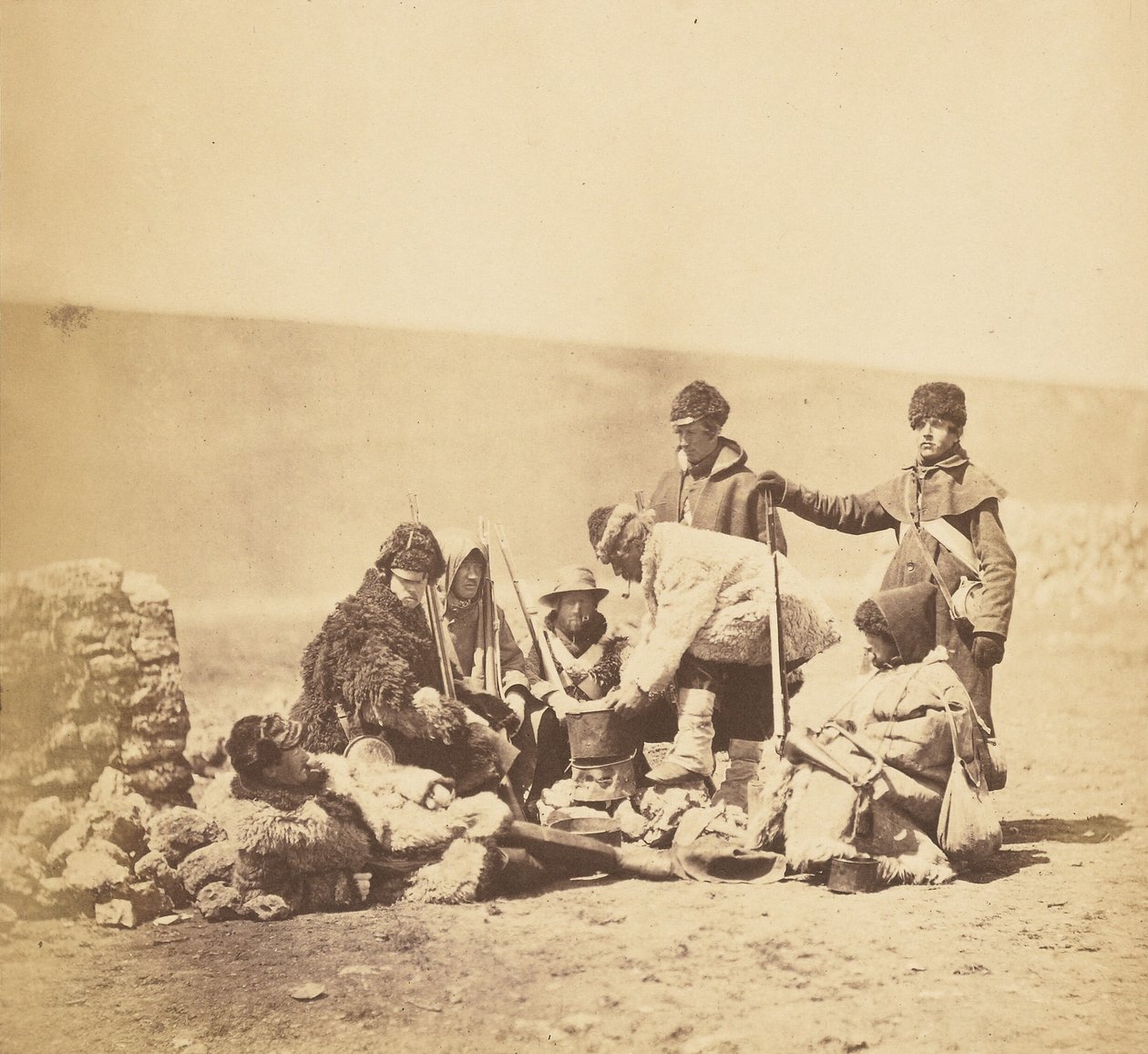 Grupa 47. pułku w mundurach zimowych autorstwa Roger Fenton