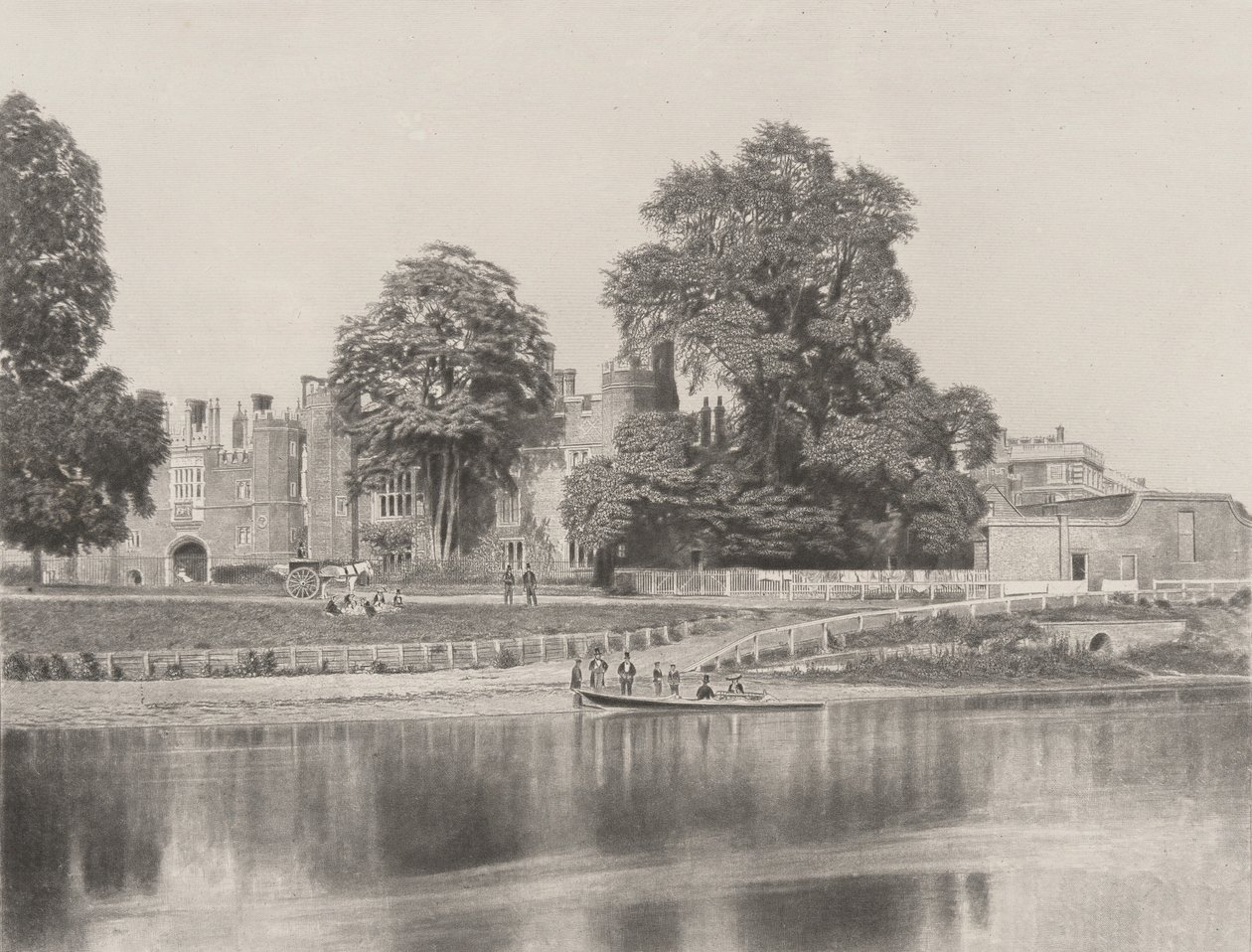 Hampton Court nad Tamizą autorstwa Roger Fenton
