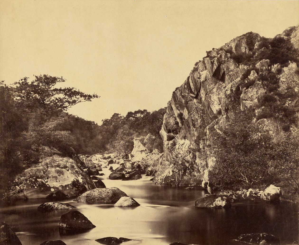 Czapli staw nad rzeką Lledr autorstwa Roger Fenton