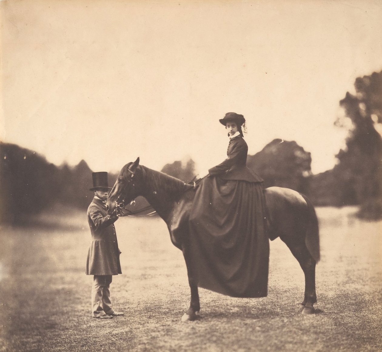 Dama na koniu, lata 50. XIX wieku. autorstwa Roger Fenton