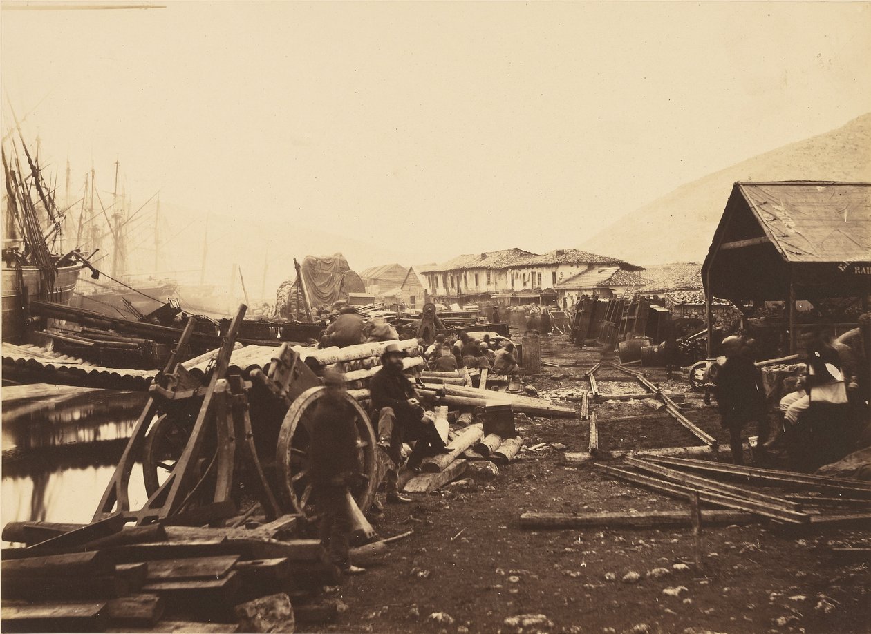Landing Place Railway Stores, Bałakława autorstwa Roger Fenton