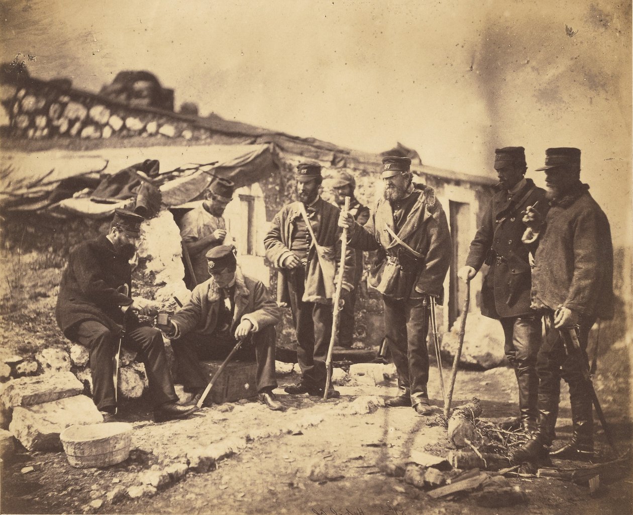 Podpułkownik Shadforth i oficerowie 57. pułku autorstwa Roger Fenton