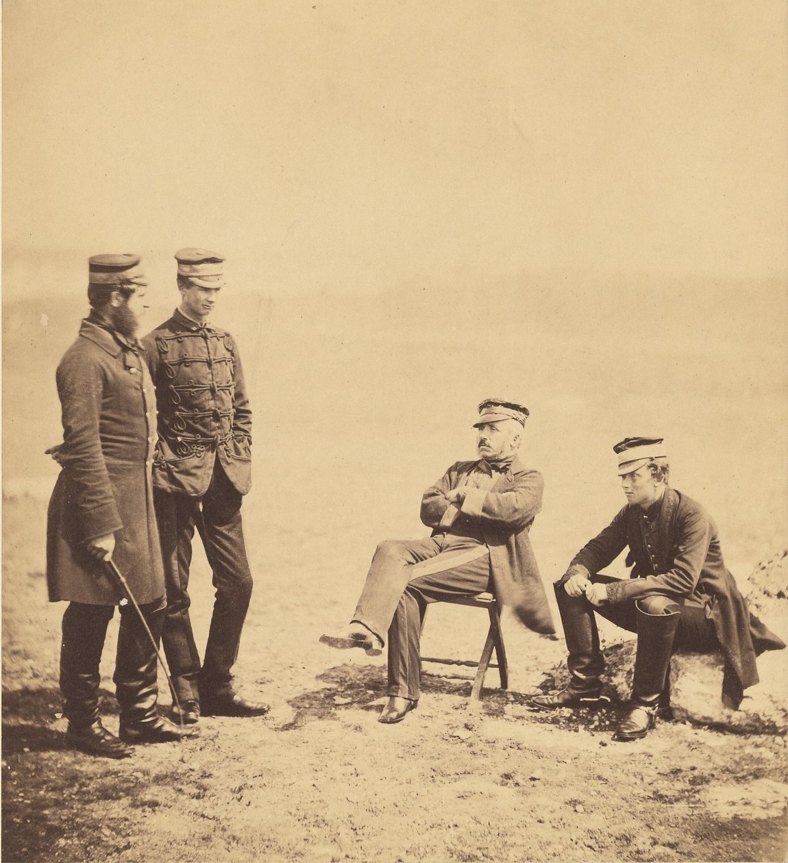 Generał porucznik Barnard i sztab autorstwa Roger Fenton
