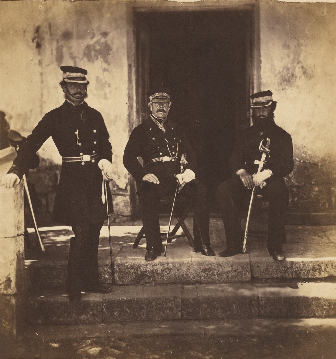 Generał major Lockyer i dwóch członków jego sztabu autorstwa Roger Fenton