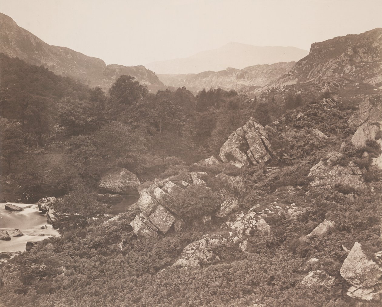 Moel Seabid z doliny Lledr autorstwa Roger Fenton