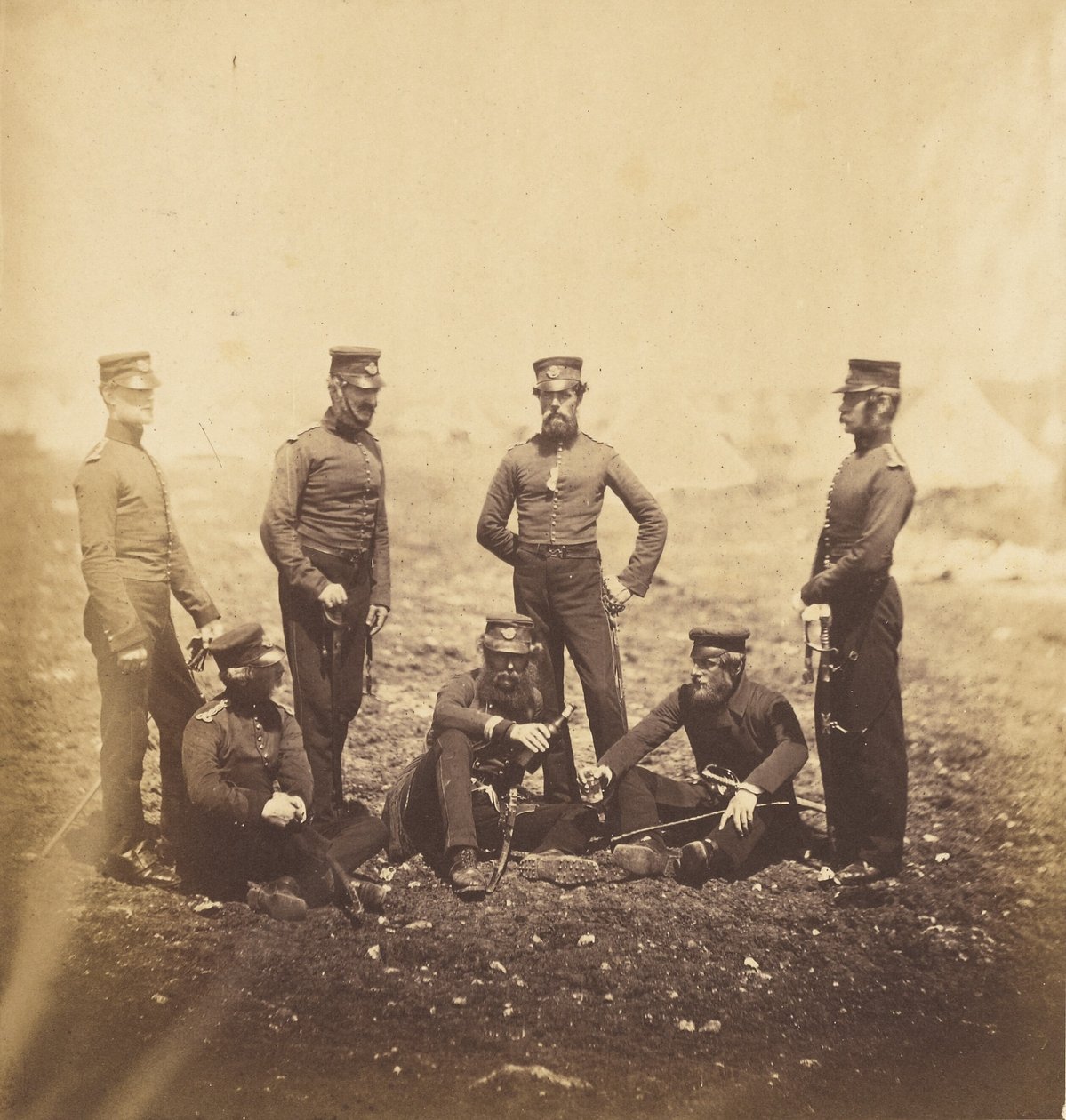 Oficerowie 68. lekkiej piechoty autorstwa Roger Fenton
