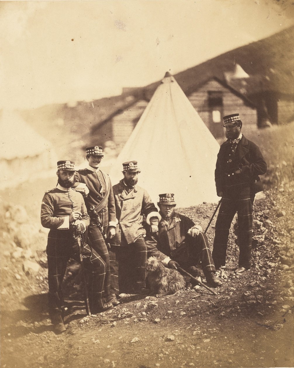 Oficerowie 71. pułku Highlanders autorstwa Roger Fenton