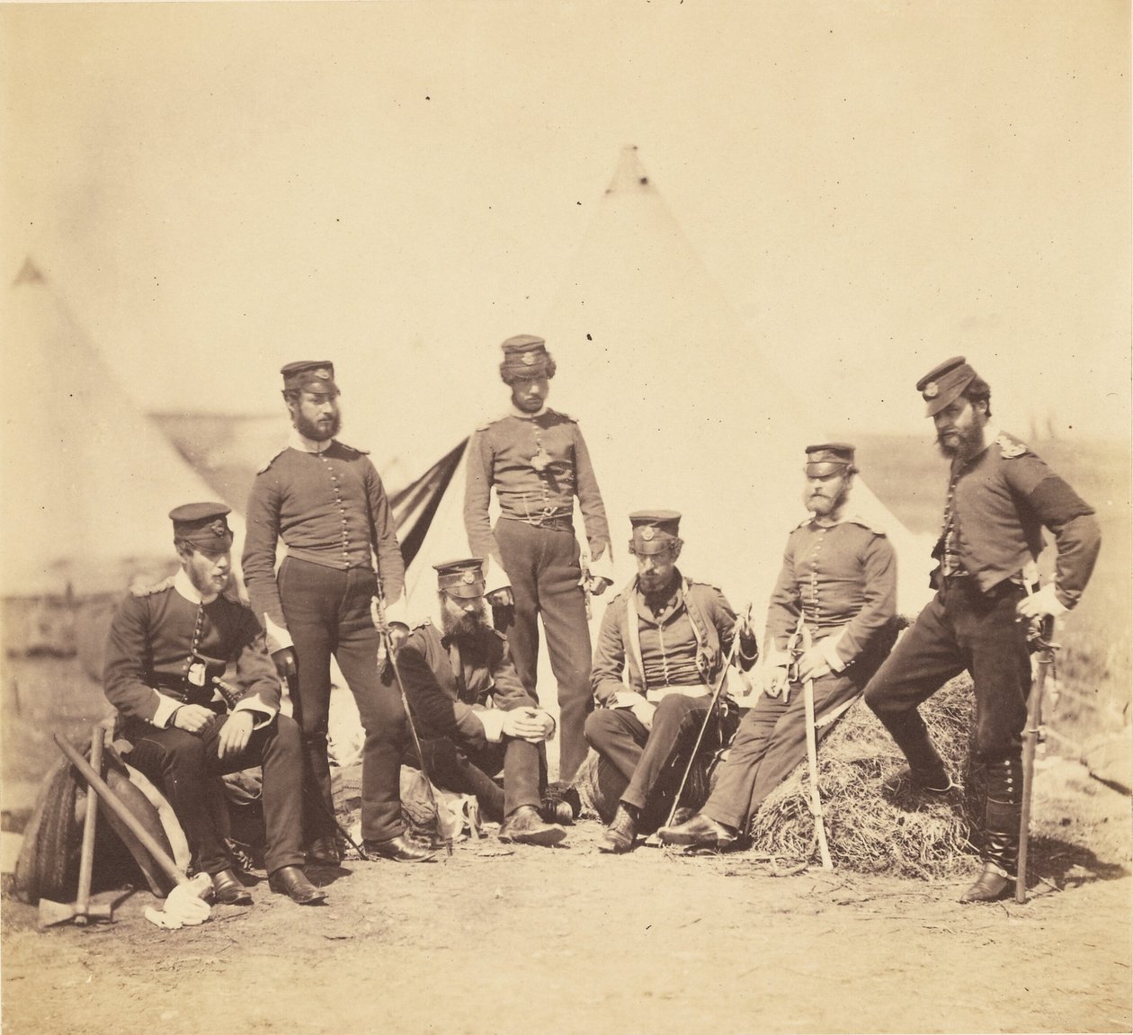 Oficerowie 90. pułku. autorstwa Roger Fenton