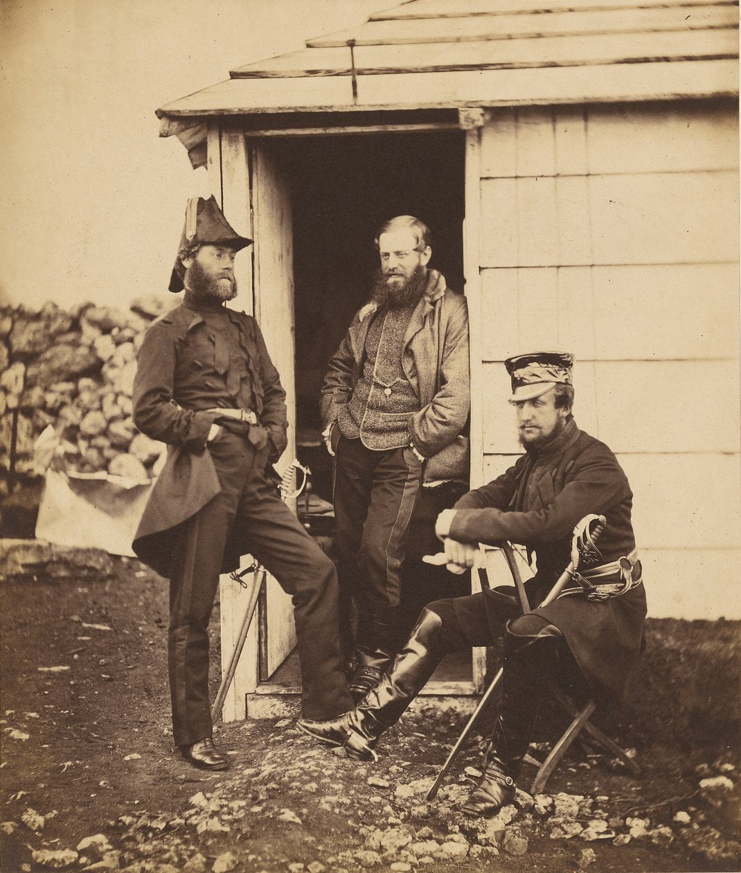 Oficerowie w sztabie generała porucznika Sir G. Browna autorstwa Roger Fenton