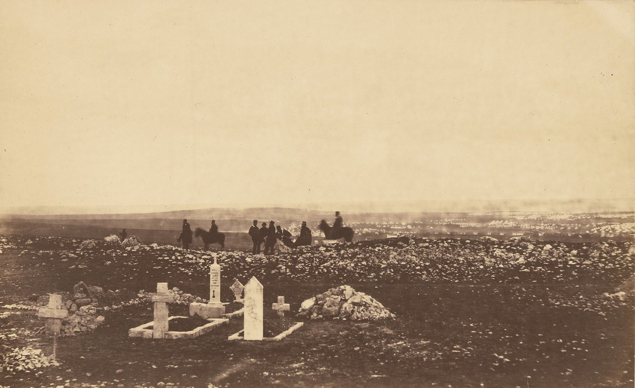 Funkcjonariusze na czujce w Cathcarts Hill autorstwa Roger Fenton