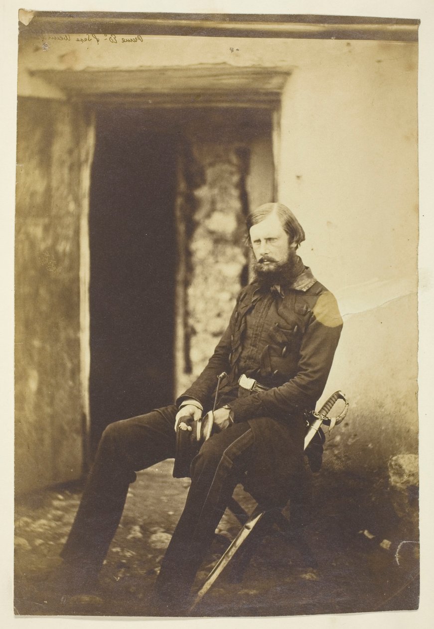 Książę Edward Sasko-Weimarski, sfotografowany w polu, Krym autorstwa Roger Fenton