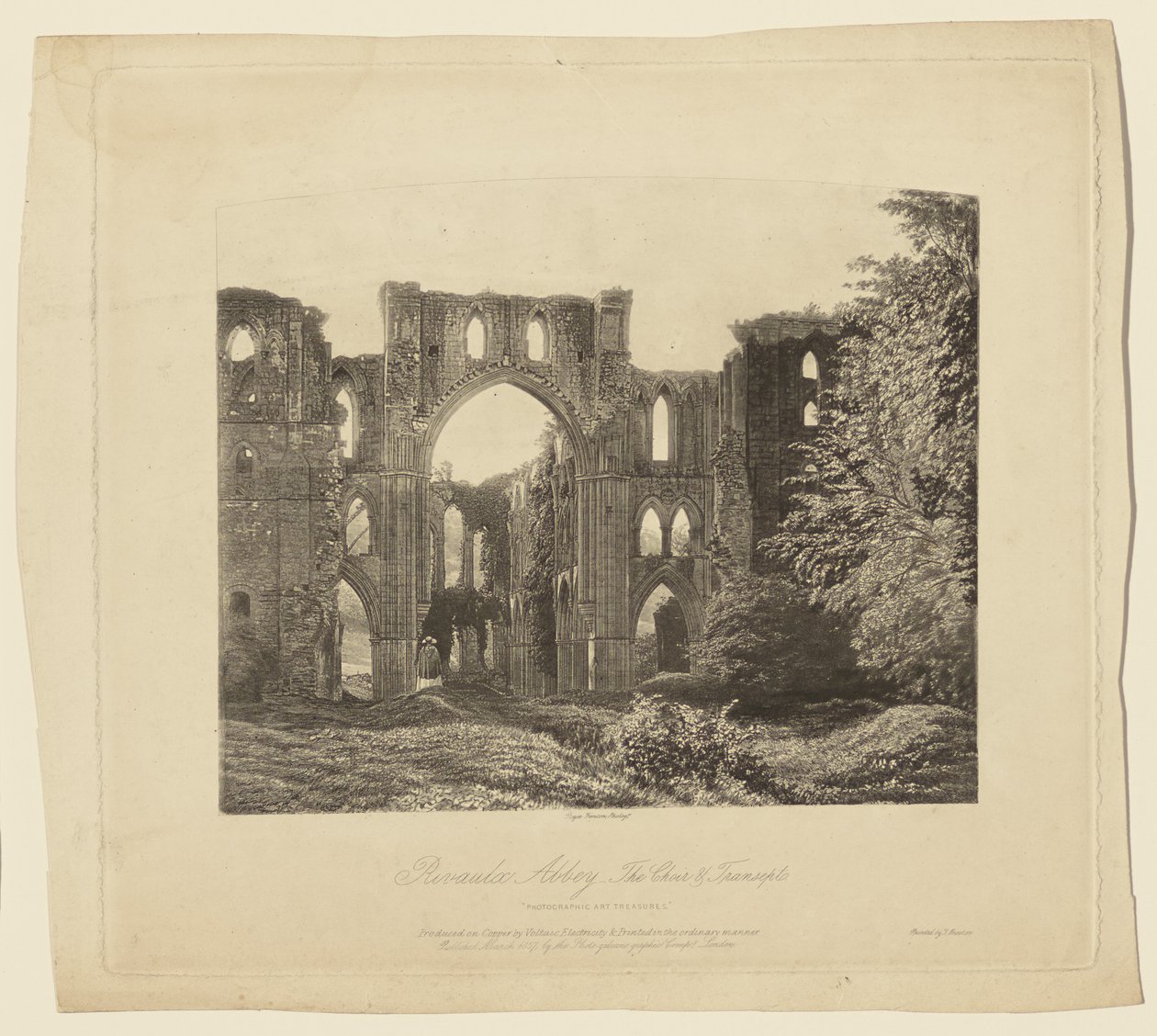 Opactwo Rivaulx, chór i transept autorstwa Roger Fenton