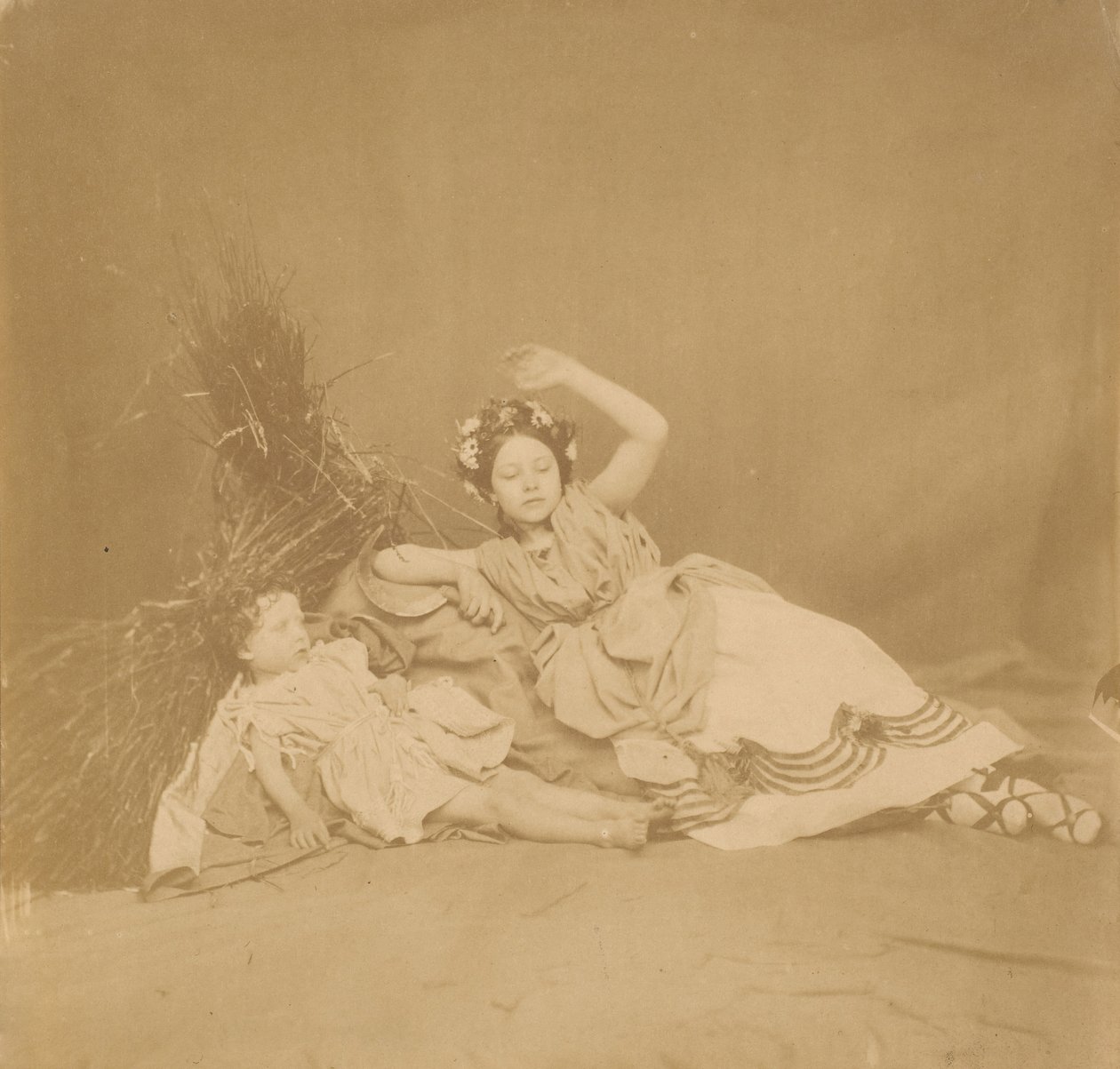 Królewskie dzieci w Tableau pór roku, 1854. autorstwa Roger Fenton