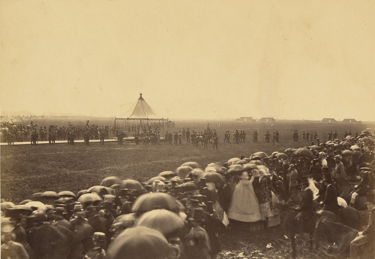 Próba karabinu przed przybyciem królowej. autorstwa Roger Fenton