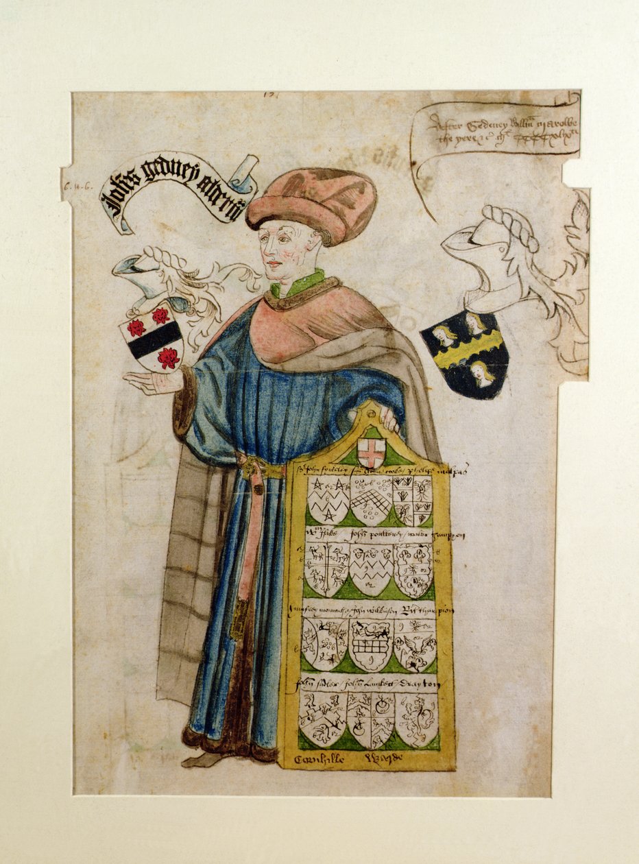 John Gedney w szatach radnego miejskiego, ok. 1450 (akwarela na papierze) autorstwa Roger Leigh