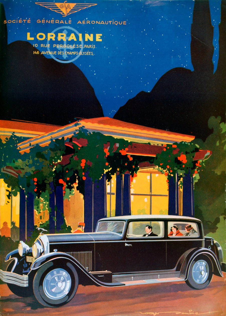 Plakat, Lotaryngia, Societe Generale Aeronautique, 1928 autorstwa Roger Soubie