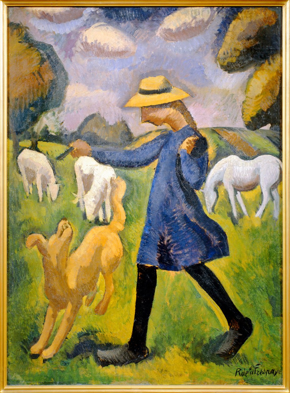 La bergere - Marie Ressort enfant - Pasterka - Marie ... (obraz na płótnie) autorstwa Roger de La Fresnaye