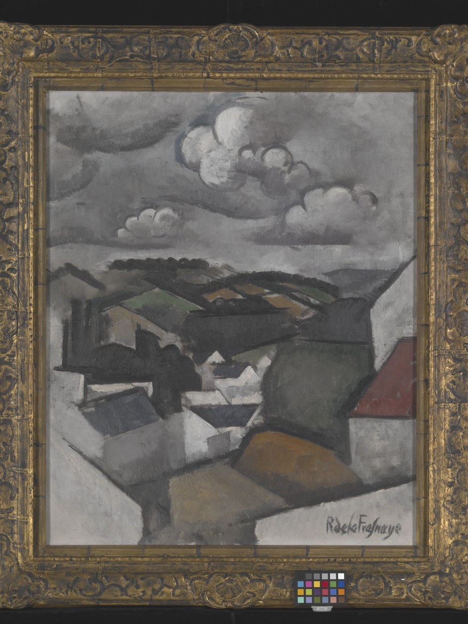 Krajobraz z wioską, wzgórza za Meulan (olej na płótnie) autorstwa Roger de La Fresnaye