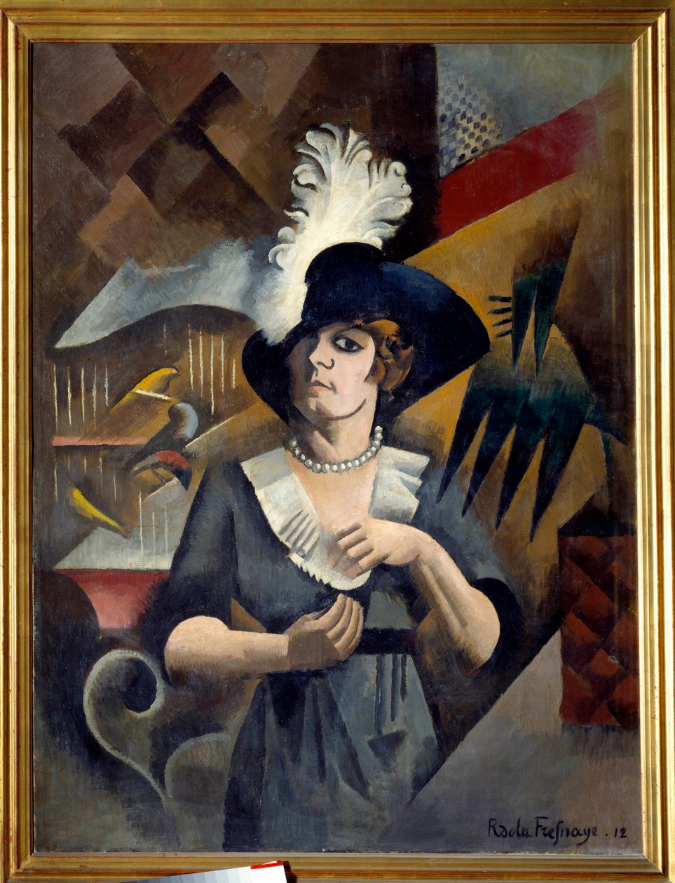 Portret Alicji w wielkim kapeluszu. Obraz Rogera De La Fresnaye (1885 - 1925) autorstwa Roger de La Fresnaye