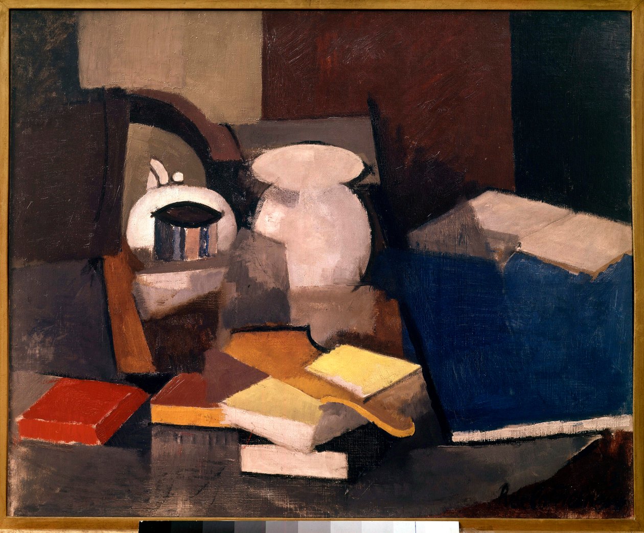 Martwa natura z książkami i kartami Malarstwo Roger de La Fresnaye (1885-1925) 1913 Ndz. 0,6x0,73 m Paryż, Musee National d