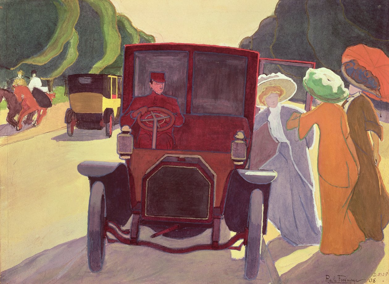 Droga z akacjami, 1908 (gwasz na papierze) autorstwa Roger de La Fresnaye