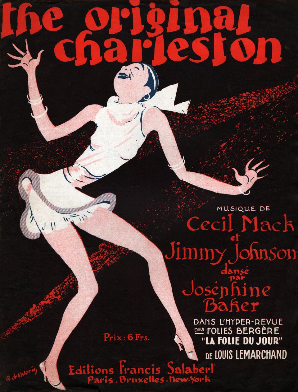 Josephine Baker w magazynie „La Folie du Jour”. 1927 (ilustracja) autorstwa Roger de Valerio