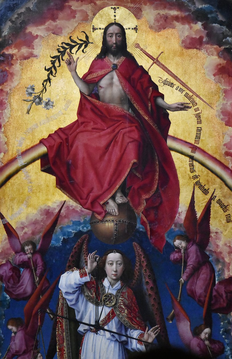 Sąd Ostateczny - Hôtel-Dieu Beaune - detal panelu centralnego autorstwa Rogier van der Weyden
